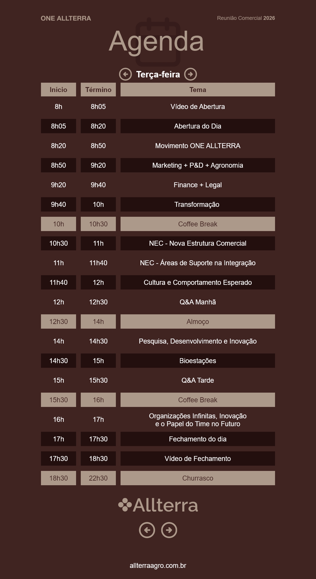 Agenda Terça